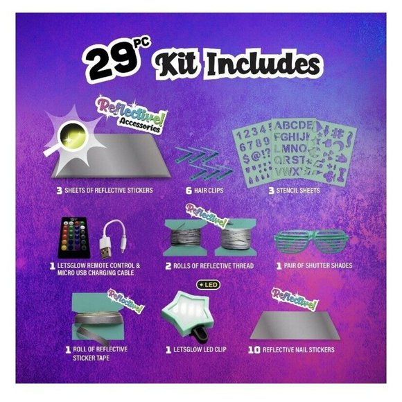 LetsGlow Studio DIY Arts and Crafts Glow Kit Includes 16 Color LED Light - Picture 6 of 6